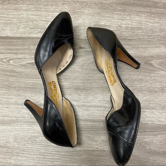 Salvatore Ferragamo Leather Heels Black 9 - Picture 2 of 10